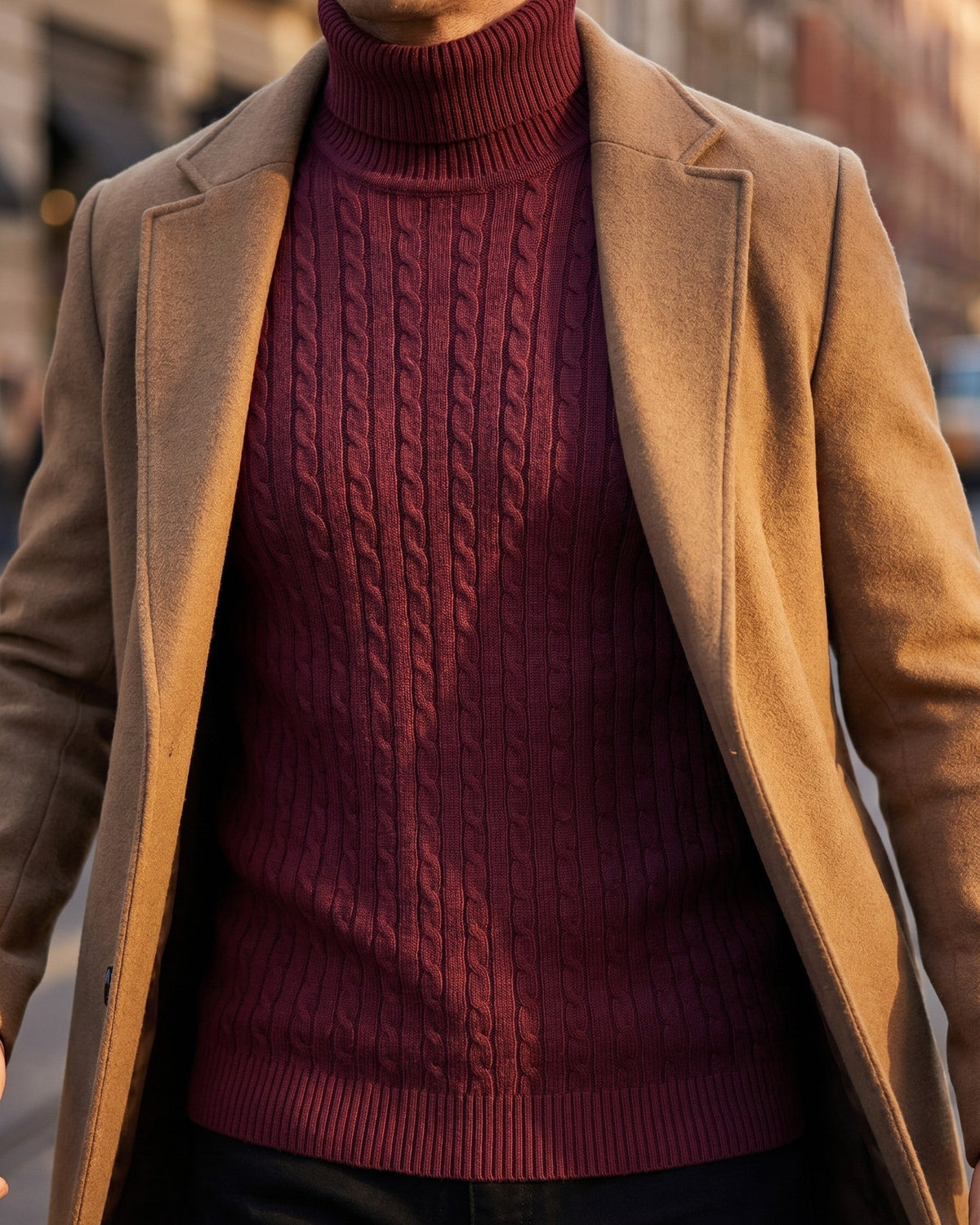 Carlo Cable-Knit Turtleneck Sweater