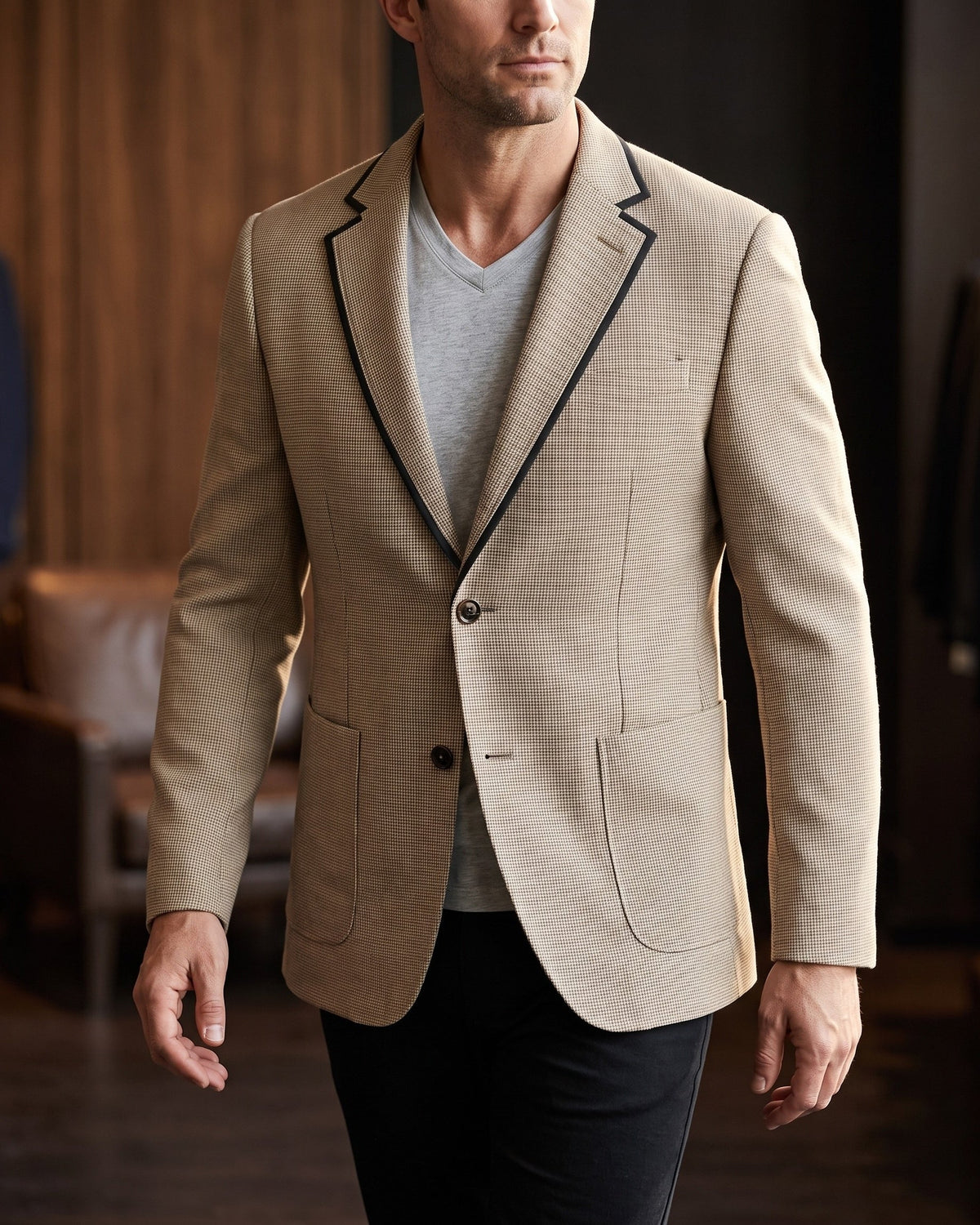 Ricardo Micro-Houndstooth Blazer